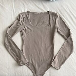 Abercrombie & Fitch Long Sleeve Bodysuit - Taupe